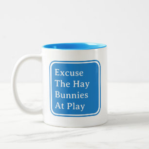 Bunny Dad Funny Rabbit Gezegde   Blauw Tweekleurige Koffiemok