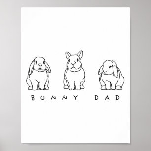 Bunny Dad Schattige Lop Rabbit Holland Lop Rabbit Poster