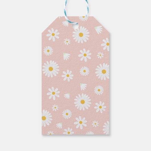 Bunny Daisy 1e Verjaardag Bedankt Cadeau Label Cadeaulabel (Achterkant)