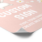 Bunny Daisy Eerste Verjaardag Aangepast teken Poster (Hoek)