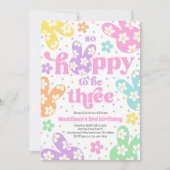 Bunny Daisy Floral Pastel Spring 3e verjaardag Kaart (Voorkant)