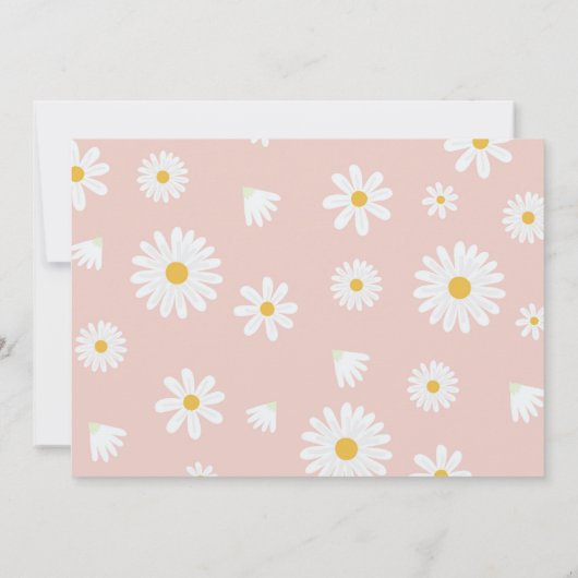 Bunny Daisy Roze Meisje Verjaardag Foto uitnodigin Kaart (Achterkant)