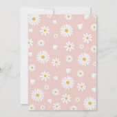 Bunny Daisy Roze Meisje Verjaardagsfeestuitnodigin Kaart (Achterkant)
