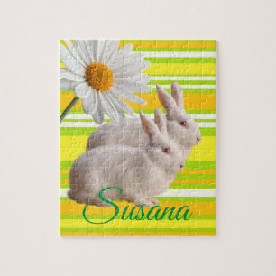 Bunny Decorative Jigzaag Puzzle Daisy Legpuzzel