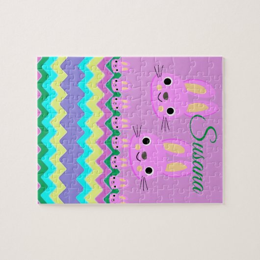 Bunny Decorative Jigzaag Puzzle Legpuzzel (Horizontaal)