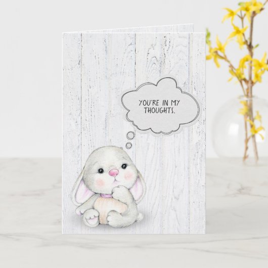 bunny denkt aan jou kaart (Gele Bloem)