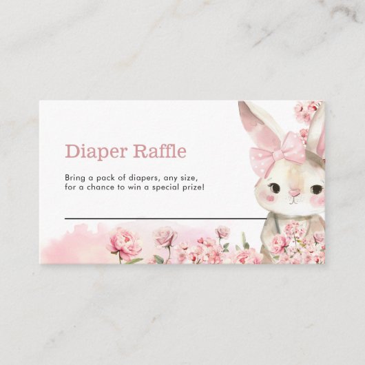 Bunny Diaper Raffle Enclosure Kaart (Voorkant)