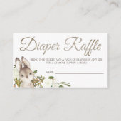 Bunny Diaper Raffle Kaart Tickets voor Baby shower (Voorkant)