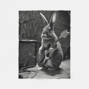 Bunny die een gitaar speelt fleece deken