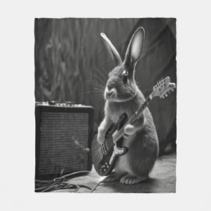 Bunny die een gitaar speelt fleece deken