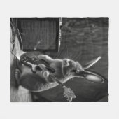 Bunny die een gitaar speelt fleece deken (Voorkant (Horizontaal))