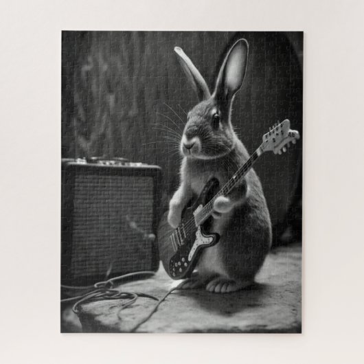 Bunny die een gitaar speelt legpuzzel (Verticaal)