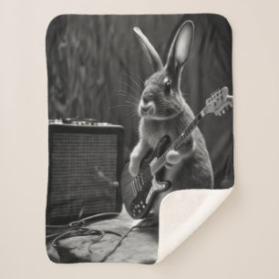 Bunny die een gitaar speelt sherpa deken