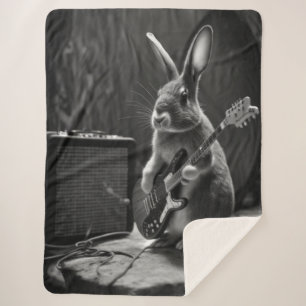 Bunny die een gitaar speelt sherpa deken