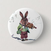 Bunny die het Violin speelt Ronde Button 5,7 Cm (Voorkant)