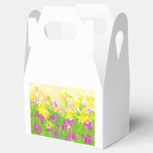 Bunny die zich verstopt in de Daffodils Bedankdoosjes (Geopend)