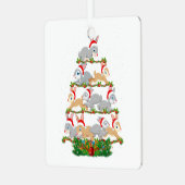 Bunny Dierenvriend Xmas met kerstbomen Metalen Ornament (Voorkant links)