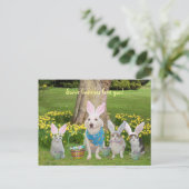 Bunny Dog met Bunny Cats Feestdagenkaart (Staand voorkant)