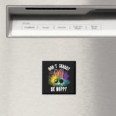 Bunny Don't Worry Be Hoppy Bunny T - shirts Magneet (Insitu (Vaatwasser))