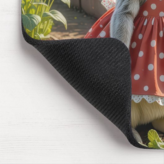 Bunny draagt een jurk in tomatentuin muismat (Hoek)