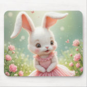 Bunny draagt een roze jurk muismat (Voorkant)