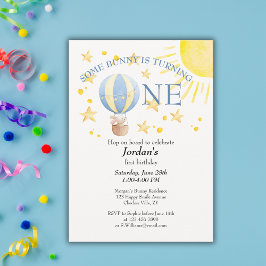 Bunny draait een rond de zon jongens 1e verjaardag kaart