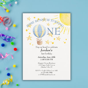 Bunny draait een rond de zon jongens 1e verjaardag kaart