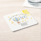 Bunny draait een rond de zon jongens 1e verjaardag kartonnen onderzetters (Schuin)