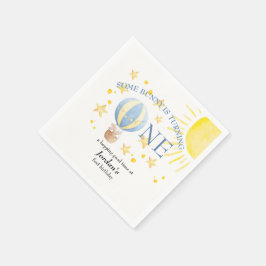 Bunny draait een rond de zon jongens 1e verjaardag servet