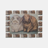 Bunny Drawing Rabbit Animal Art Fleece Deken (Voorkant (Horizontaal))