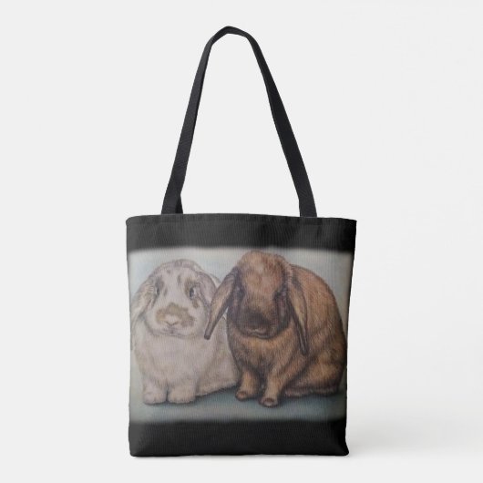 Bunny Drawing Rabbit Animal Art Tote Bag (Achterkant)