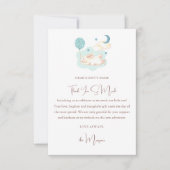 Bunny Dreams Blauw Baby shower Bedankkaart (Voorkant)