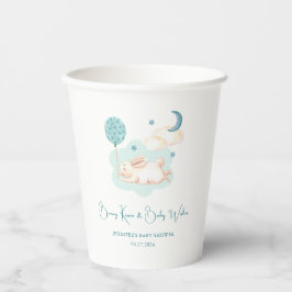 Bunny Dreams Blauw Baby shower Papieren Bekers