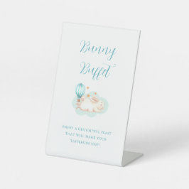 Bunny Dreams blauw baby shower Reclamebord Met Voetstuk