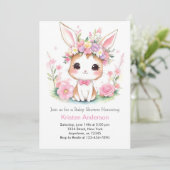 Bunny Dreams: Een gepersonaliseerde Baby Girl's Sh Kaart (Staand voorkant)