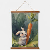 Bunny Dreams: grillig houten tapijt Hangend Wandkleed (Voorkant)