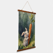 Bunny Dreams: grillig houten tapijt Hangend Wandkleed (Gebogen)