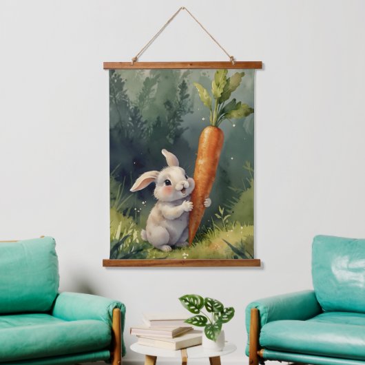 Bunny Dreams: grillig houten tapijt Hangend Wandkleed (Woonkamer)