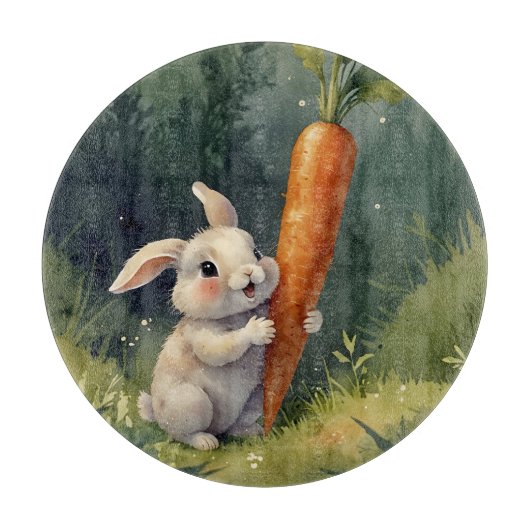 Bunny Dreams: grillige glazen snijplank (Voorkant)