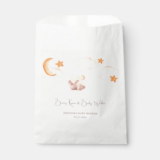 Bunny Dreams Neutraal Baby shower Bedankzakje (Voorkant)