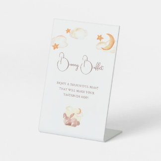 Bunny Dreams Neutraal Baby shower Reclamebord Met Voetstuk