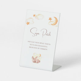 Bunny Dreams Neutraal Baby shower Reclamebord Met Voetstuk