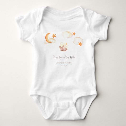 Bunny Dreams Neutraal Baby shower Romper (Voorkant)