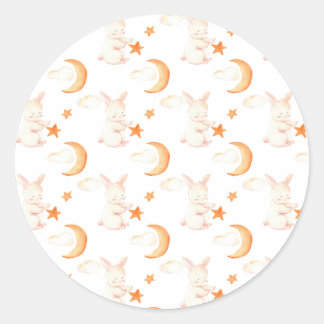 Bunny Dreams Neutraal Baby shower Ronde Sticker