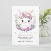 Bunny Dreams onthuld meisje Baby shower Kaart (Staand voorkant)