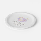 Bunny Dreams Paarse Baby shower Papieren Bordje (Gekanteld)