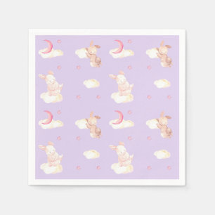 Bunny Dreams Paarse Baby shower Servet
