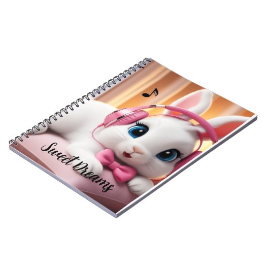 Bunny Droomer Notitieboek – Cute Pastel Journaal v (Linkerzijde)