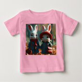 Bunny Duo in Pixar Style Baby T-shirt (Voorkant)