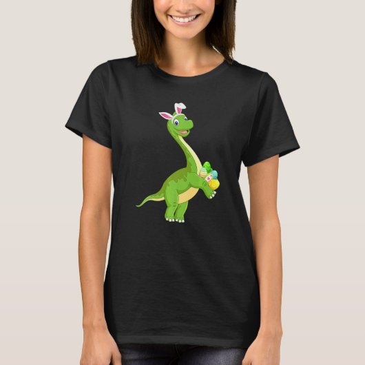Bunny Ear Dinosaur Easter Egg Hunting Dinosaur Eas T-shirt (Voorkant)
